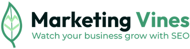 A logo for marketing vines watch your business grow with seo.