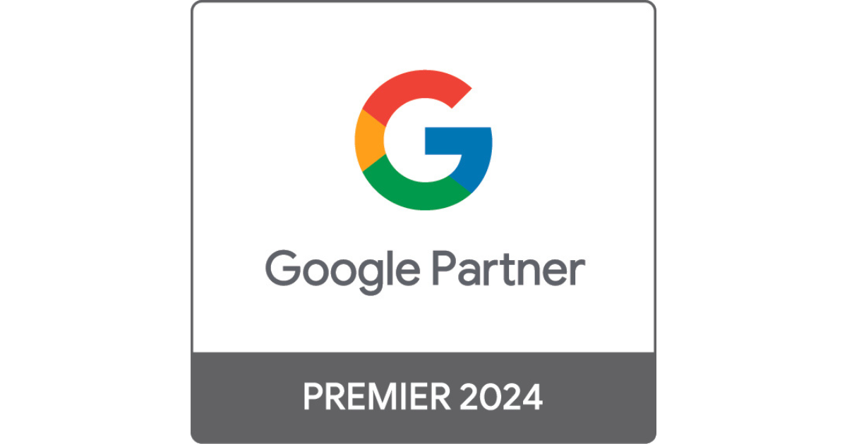 The google partner premier 2024 logo is on a white background.