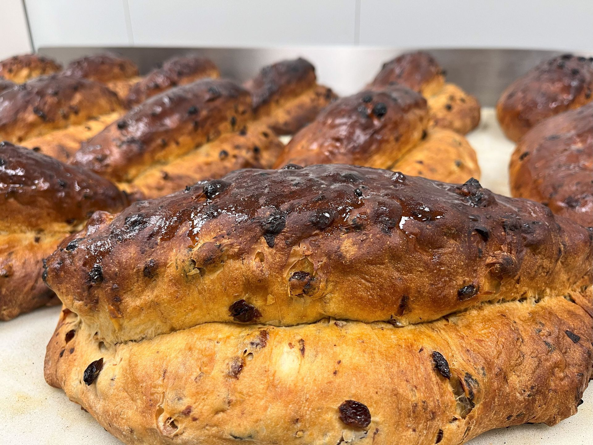 Close-up van kerststollen.