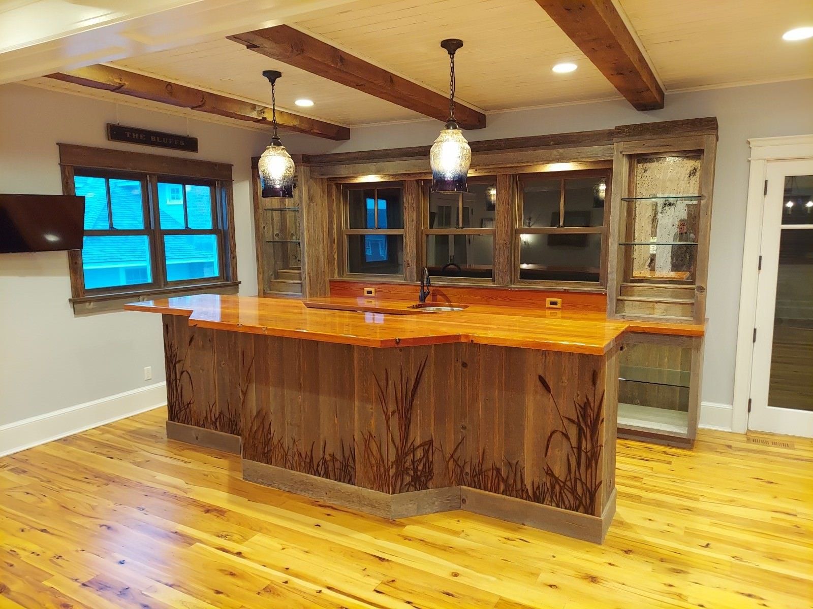 A newly refinished cabinet project completed by Oceanside Painting & Refinishing in Brick NJ