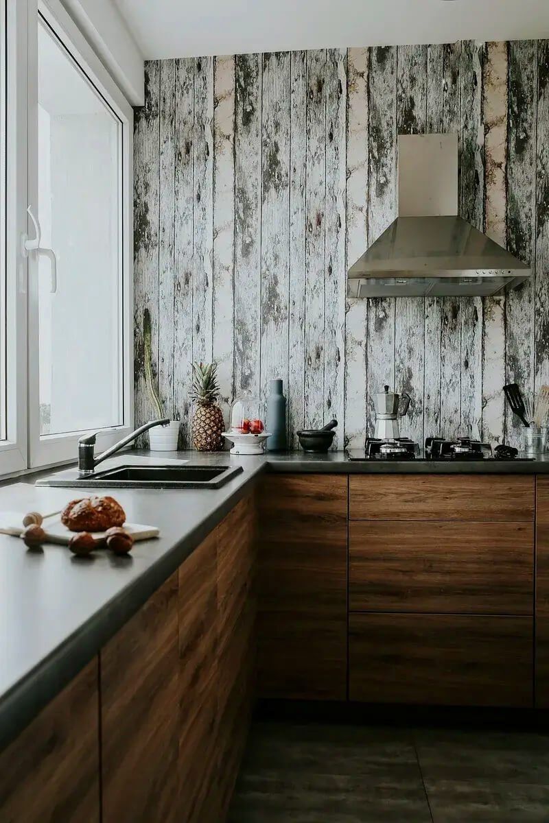 This beach house kitchen uses shiplap for a more modern design