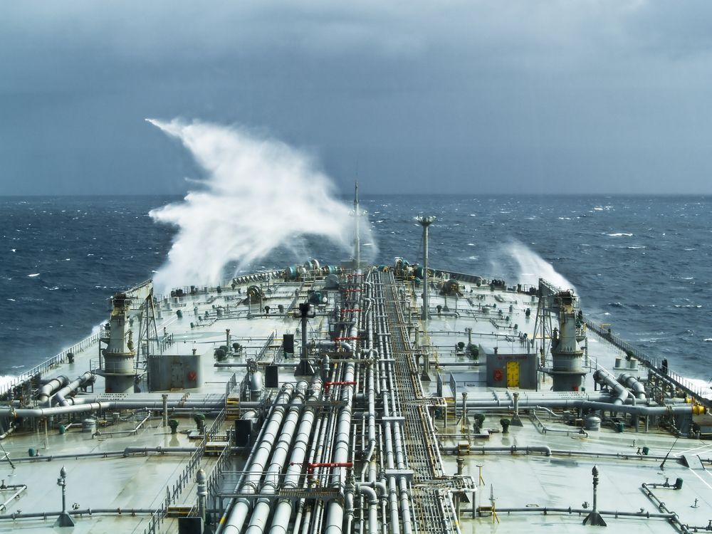 A Large Ship In The Ocean With Waves Crashing On The Deck — Blackpoly Pipelines in Orange, NSW