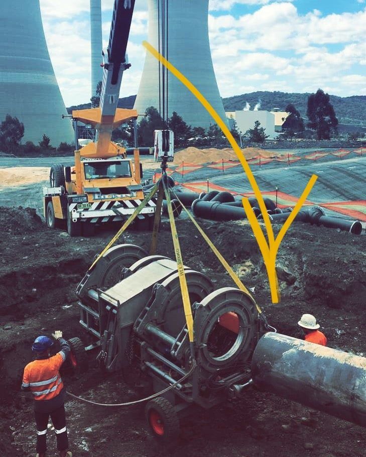 A Construction Site With A Yellow Arrow Pointing To The Right — Blackpoly Pipelines in Orange, NSW