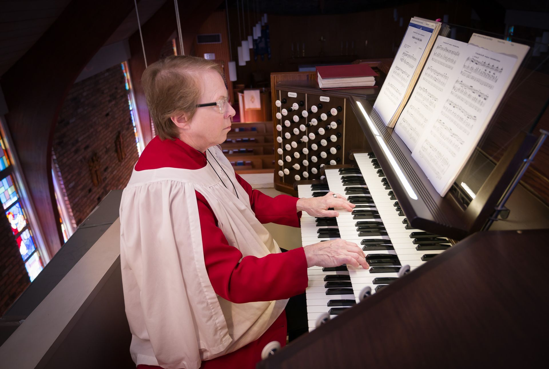 Organ Console and Organist