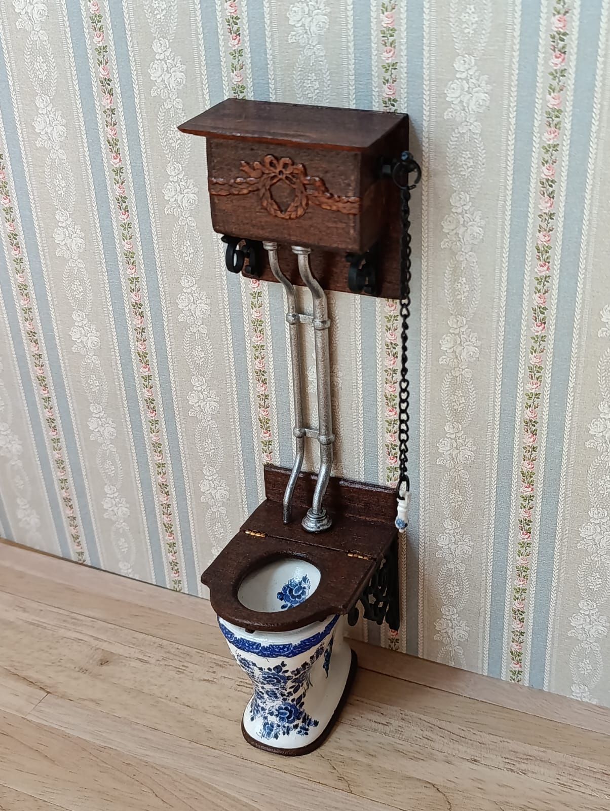 Victoriaans toilet delfts blauw