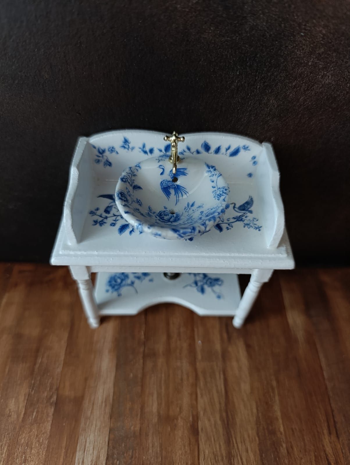 Wastafel kastje met Delfts Blauw motief