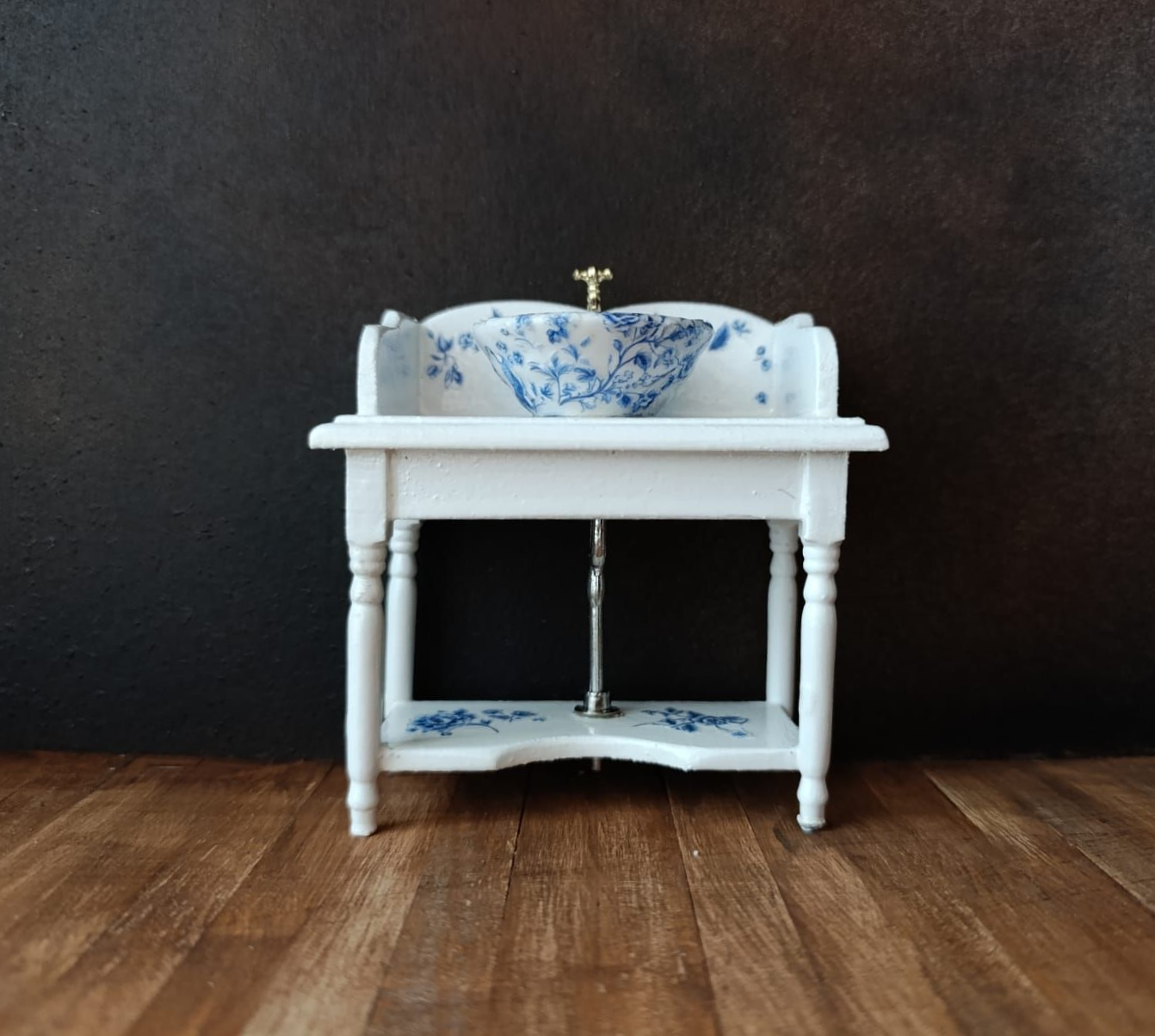 Wastafel kastje met Delfts Blauw motief