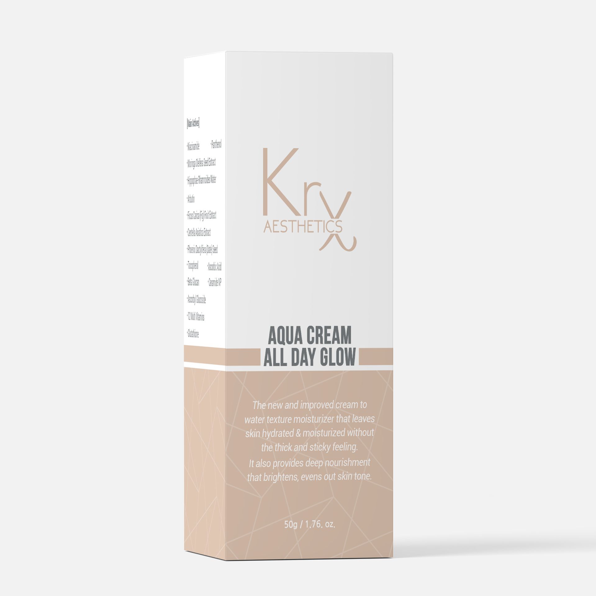 All Day Glow Aqua Cream, Light weight, hydrating facial cream that absorbs quickly and gives a Glow. for all ages