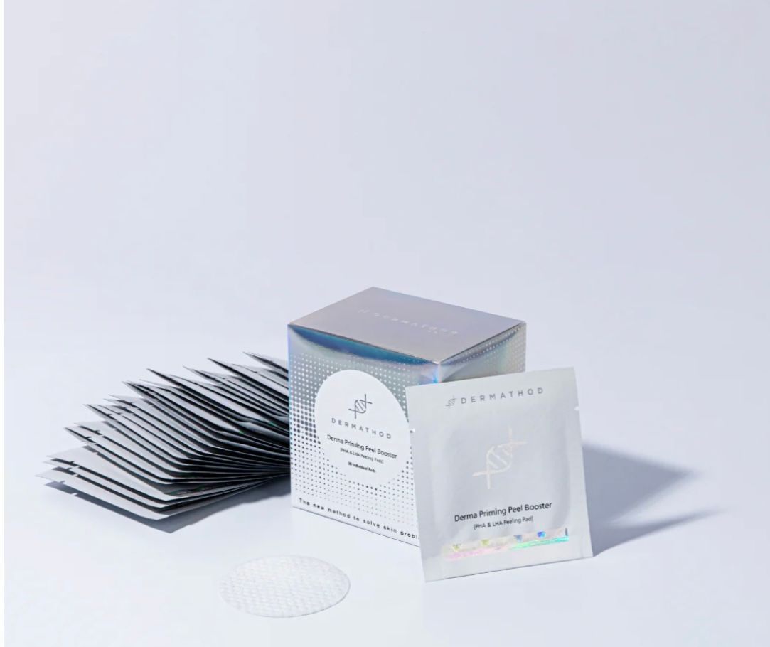 Korean Dermathod Priming Peel Booster Facial Pads, gentle exfoliation, hydrating, acne, dry skin/textured, for glowing skin