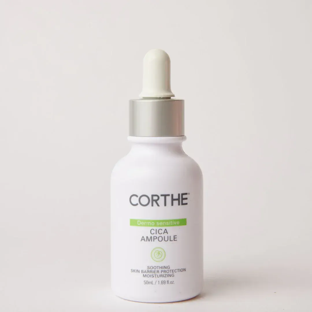 Korean Corthe Cica Ampoule, soothing and calming ingredients for sensitive skin with an impaired skin barrier.