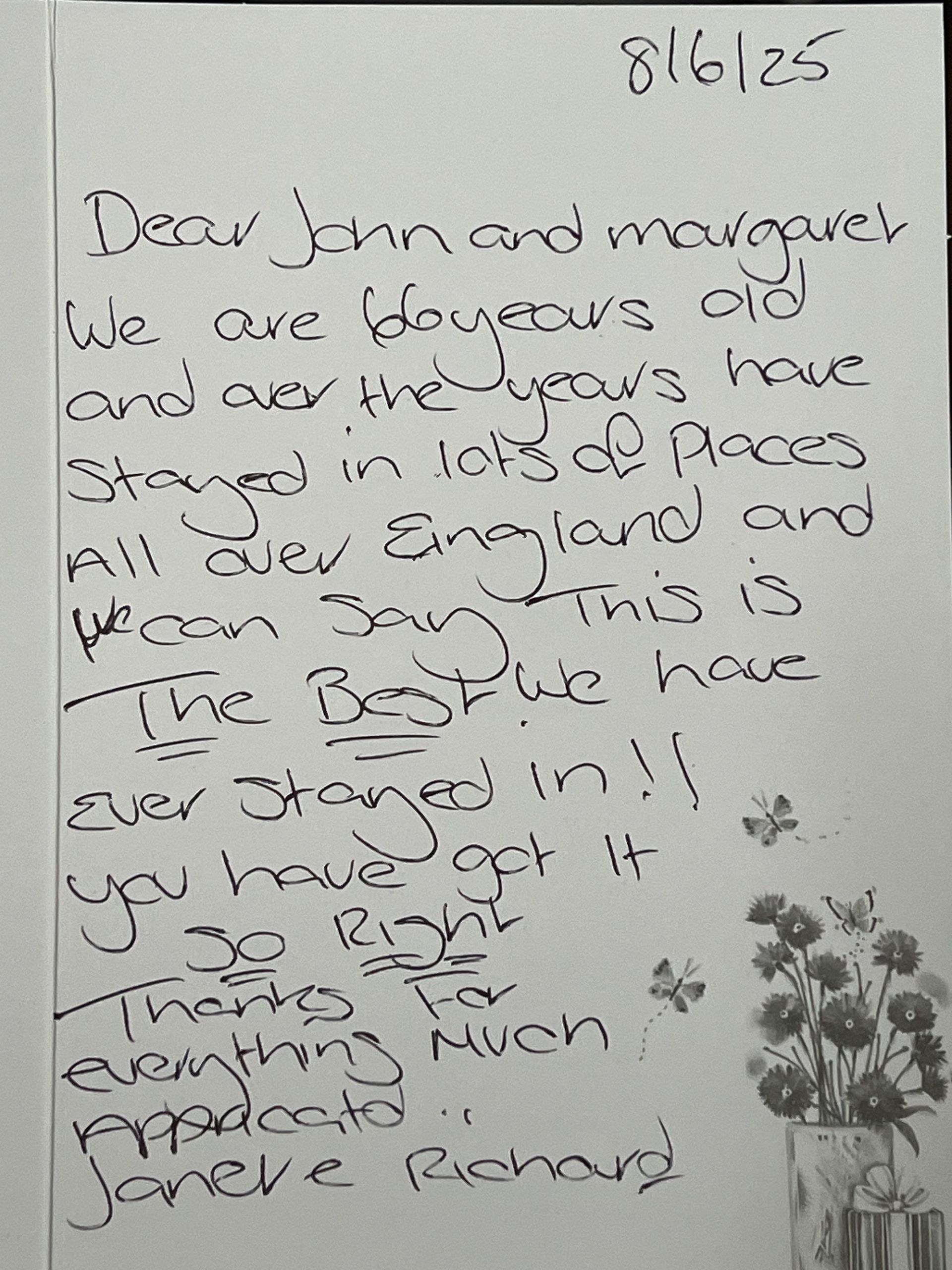 Blades Cottage thank you card 2