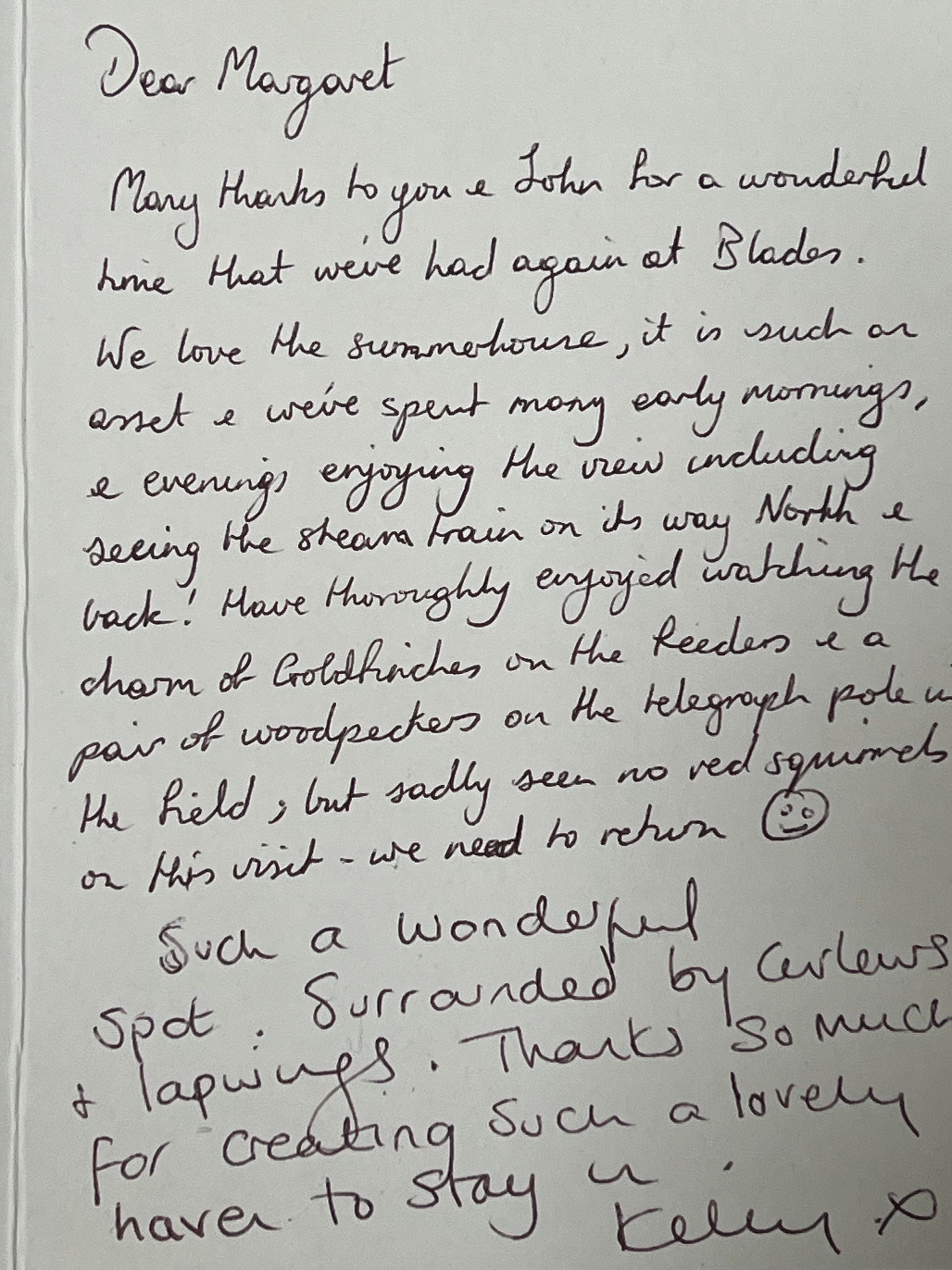 Blades Cottage thank you card 4