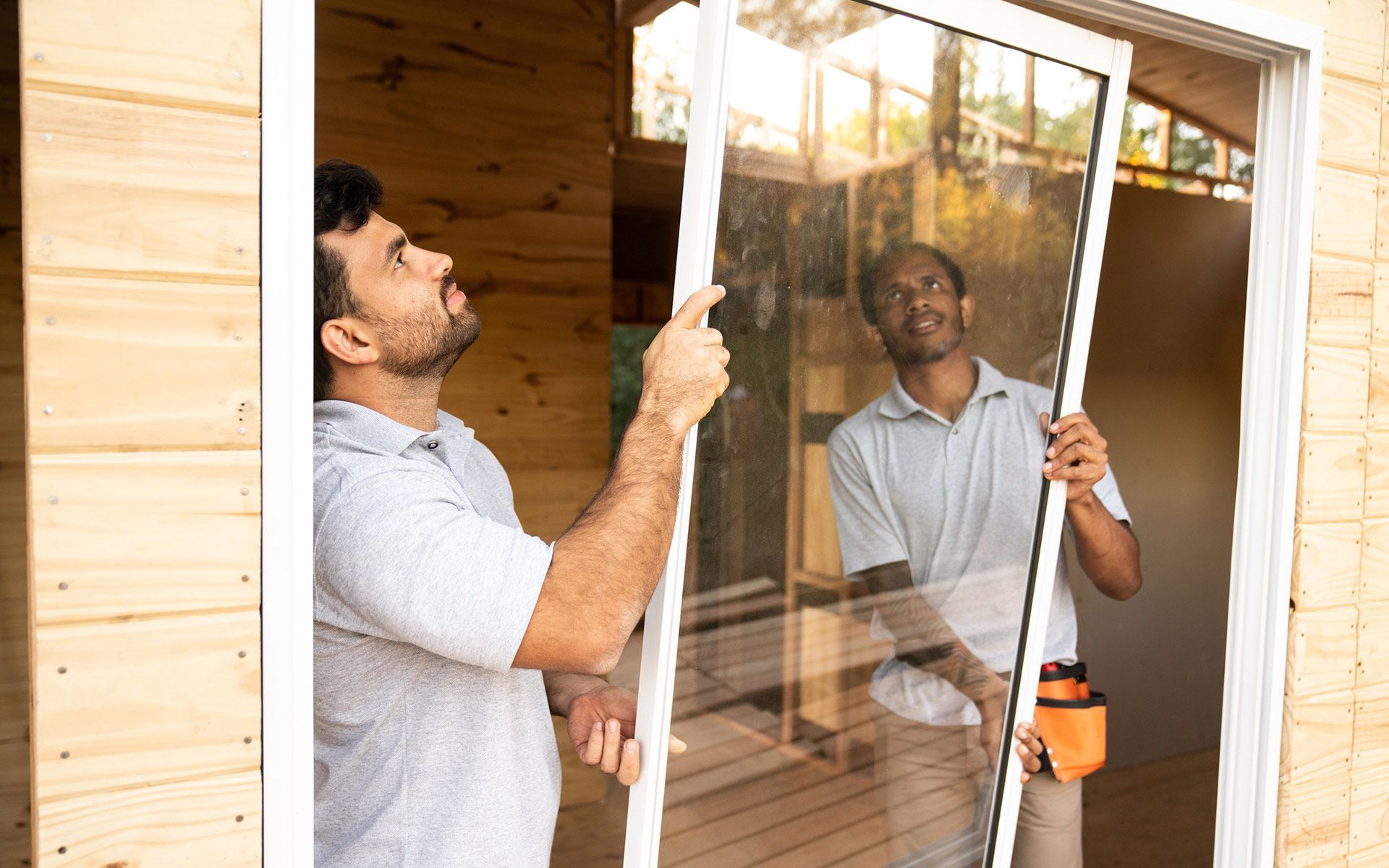 Workers Replacing Glass — Mobile, AL — Southern Glass Inc.