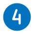 A blue circle with the number four inside of it