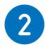 A blue circle with the number 2 inside of it