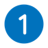The number one is in a blue circle on a white background.