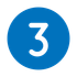 A blue circle with the number three inside of it