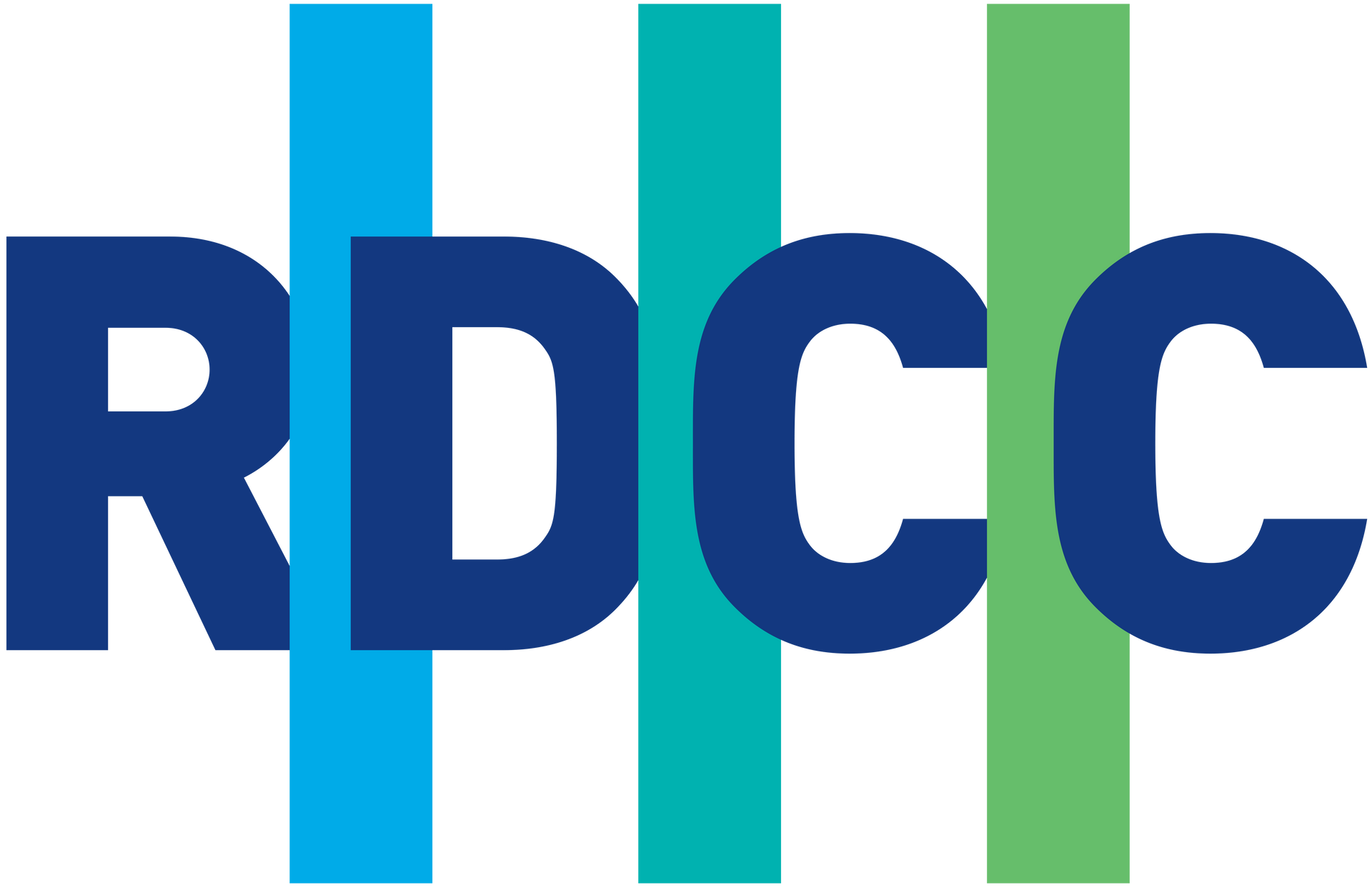 The rdcc logo is blue and green and looks like a cross.