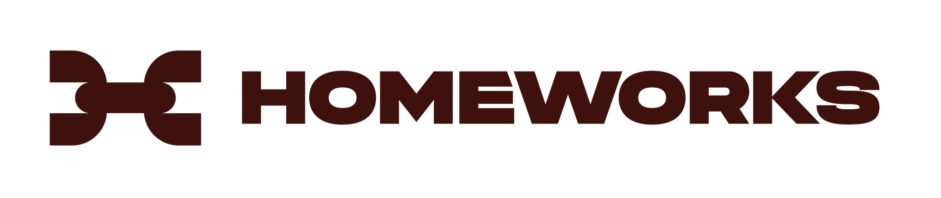Homeworks logo: brown intertwined symbol and text