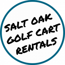 Salt Oak Golf Cart Rentals logo in black text inside a teal circle.