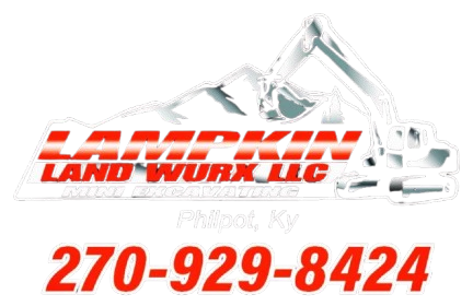Lumpkin Land Works LLC logo with red text and phone number 270-929-8424