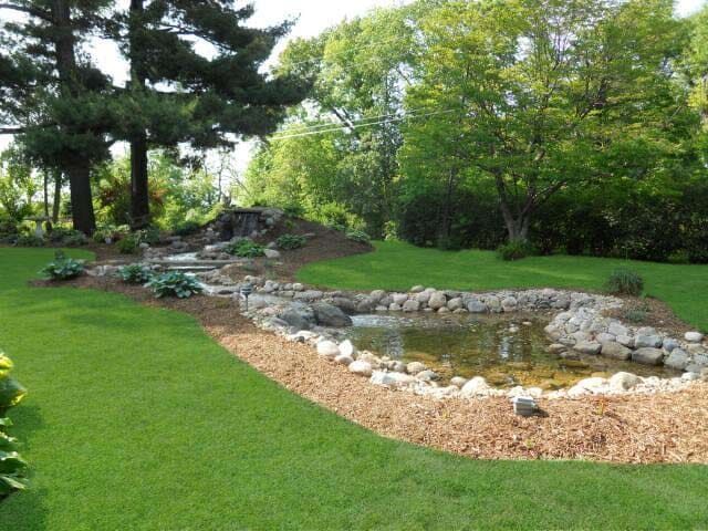 Water fall and pond-Rock Island, IL- C & J Landscaping