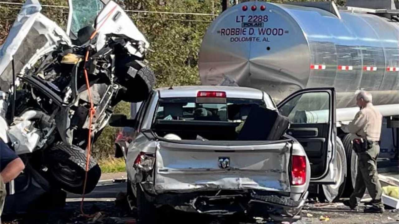 18 wheeler collision near Cleveland, Texas.