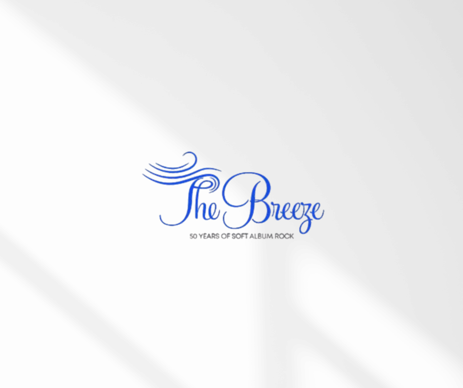 Blue “The Breeze” logo on a white background with small subtitle text beneath it