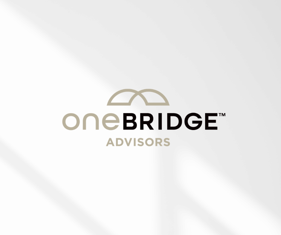 OneBRIDGE Advisors logo in gray and black on a white background