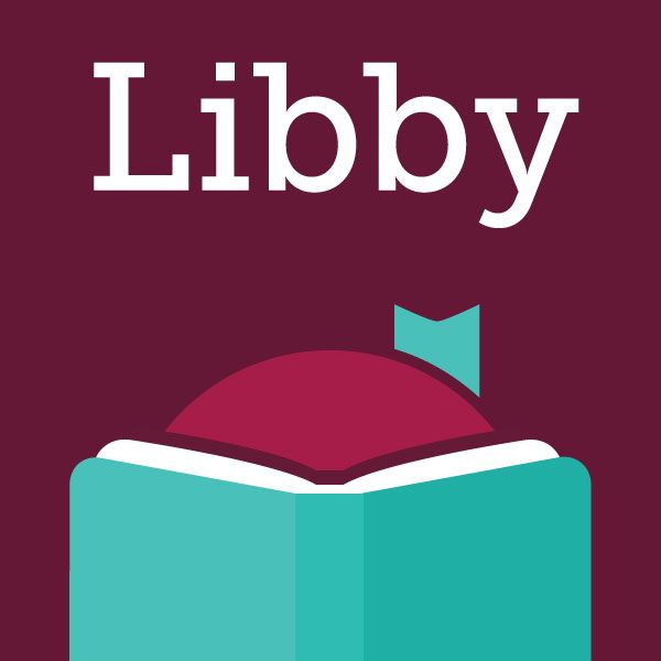 Libby app logo with white “Libby” text above an open book icon on a purple background