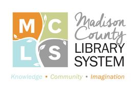 Madison County Library System logo with colorful MCLS squares and the words Knowledge, Community, Imagination