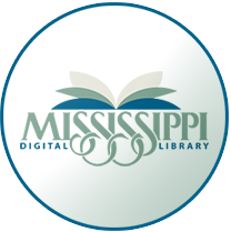 Mississippi Digital Library logo in teal and green inside a blue circle