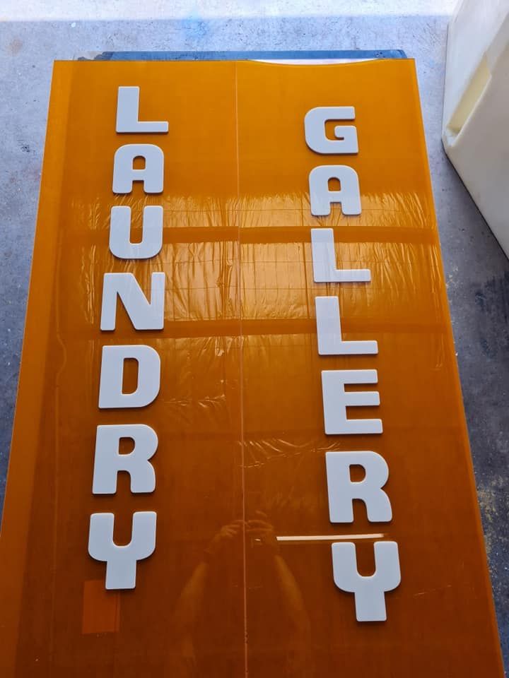 A Sign That Says Laundry On It In White Letters — Ram Star Plastics In Winnellie, NT