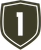 A shield with the number 1 on it.