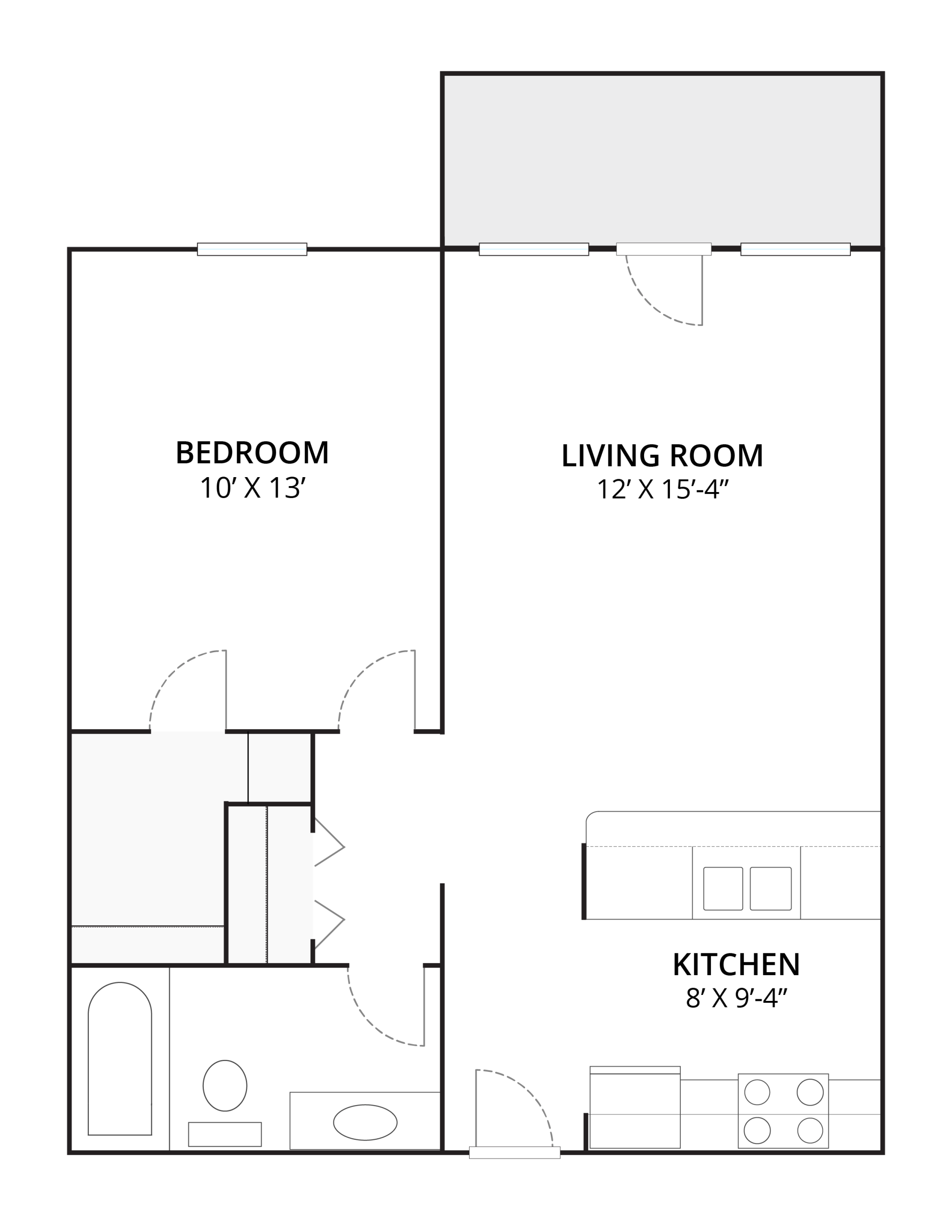 Campus Pointe | Floor plan layout of a spacious apartment unit at Unique Apartment Homes in Ames, IA, featuring comfortable design and functional living spaces.