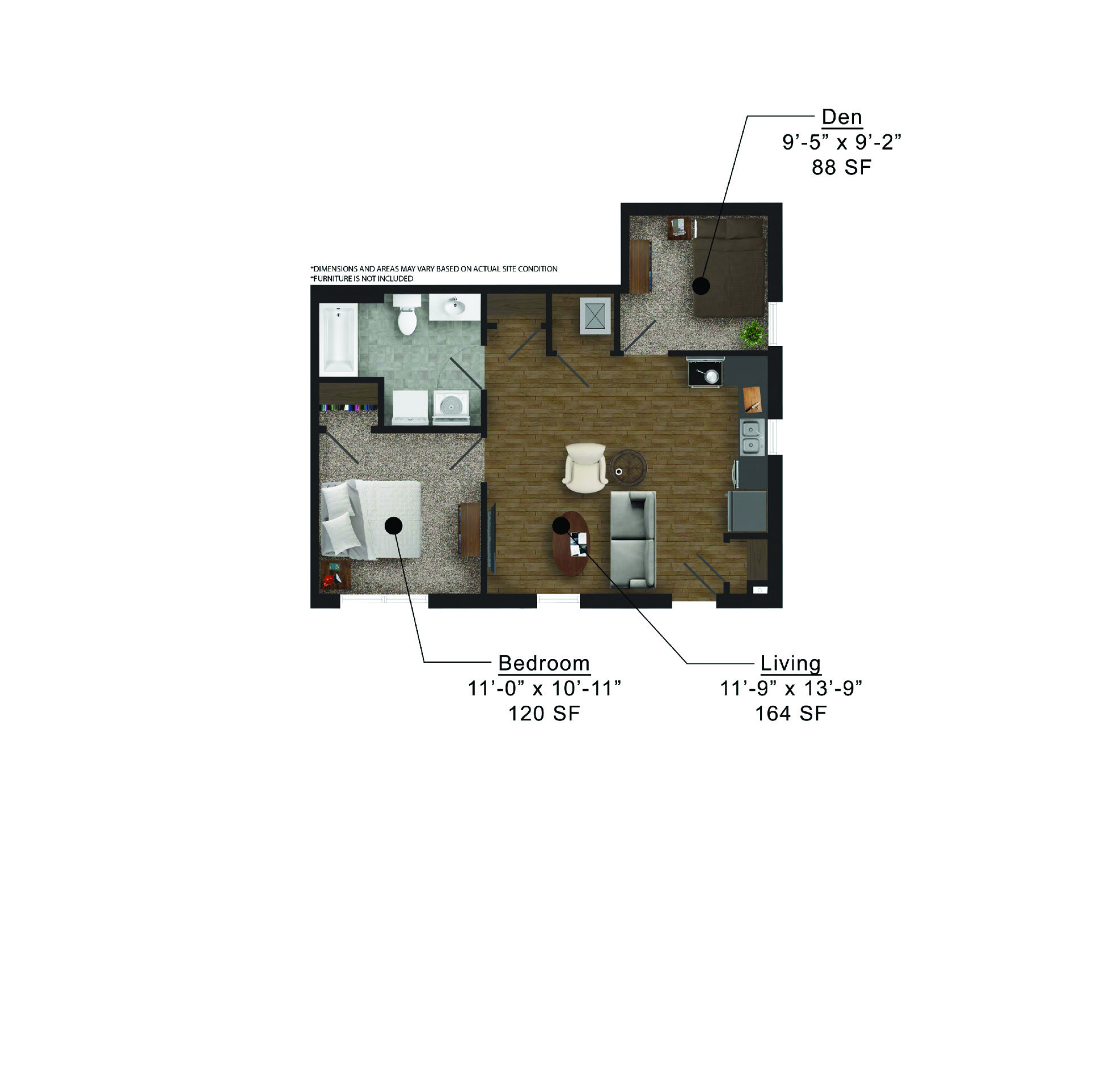 West Street Lofts | Floor plan layout of a spacious apartment unit at Unique Apartment Homes in Ames, IA, featuring modern design and functional living spaces.