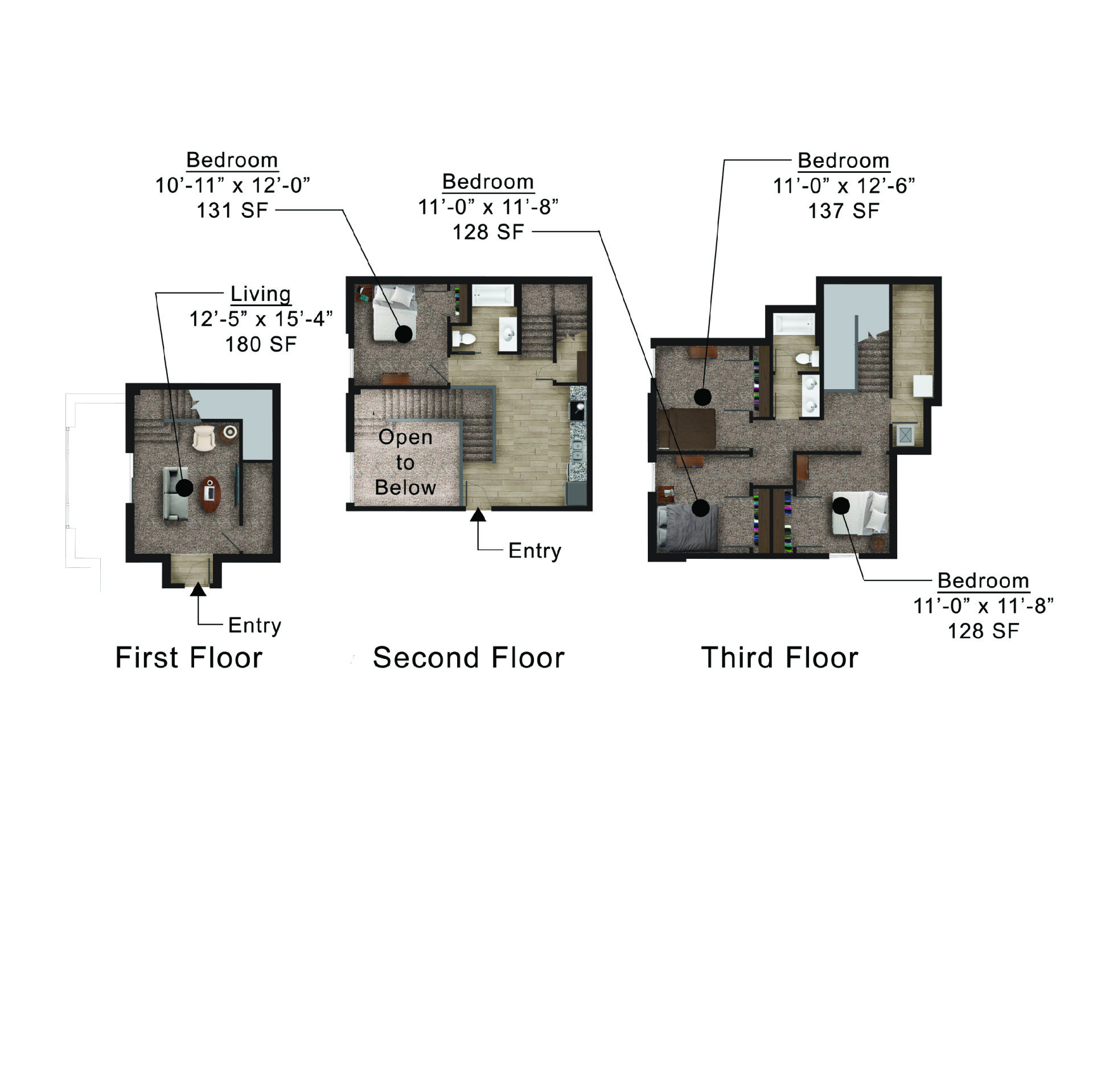 West Street Lofts | Floor plan layout of a spacious apartment unit at Unique Apartment Homes in Ames, IA, featuring modern design and functional living spaces.