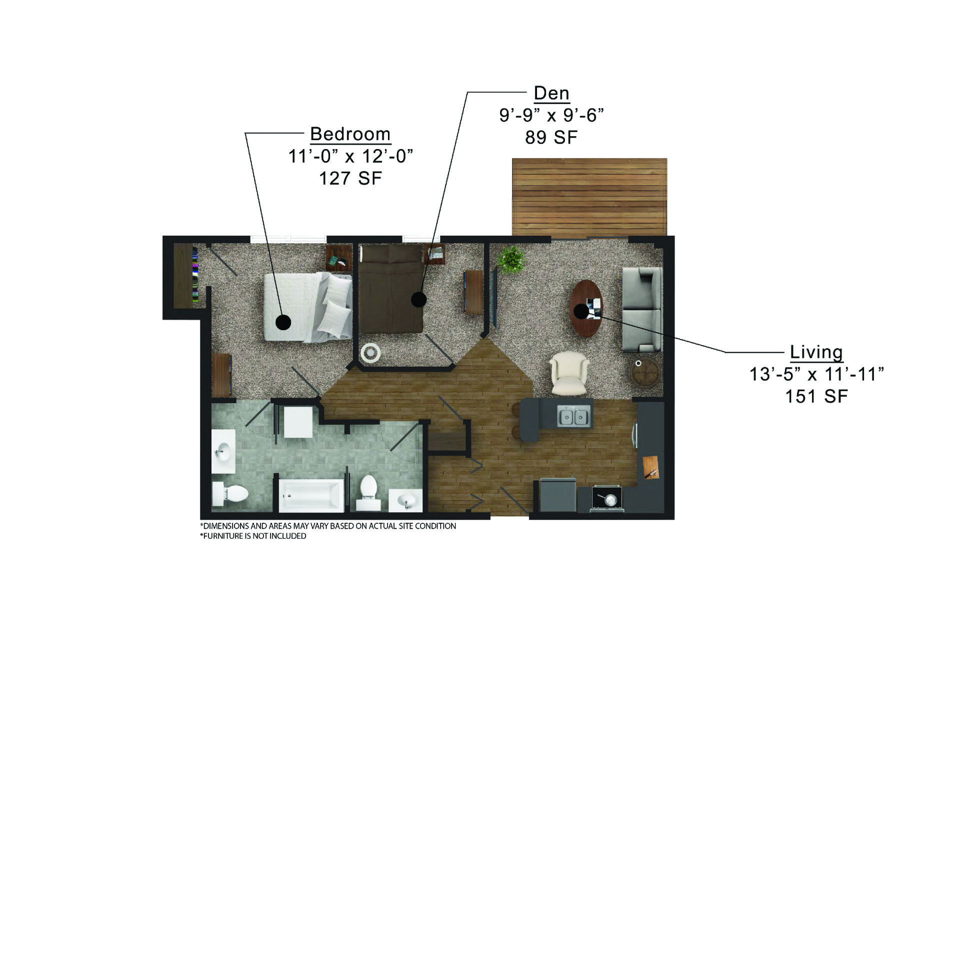 West Street Lofts | Floor plan layout of a spacious apartment unit at Unique Apartment Homes in Ames, IA, featuring modern design and functional living spaces.