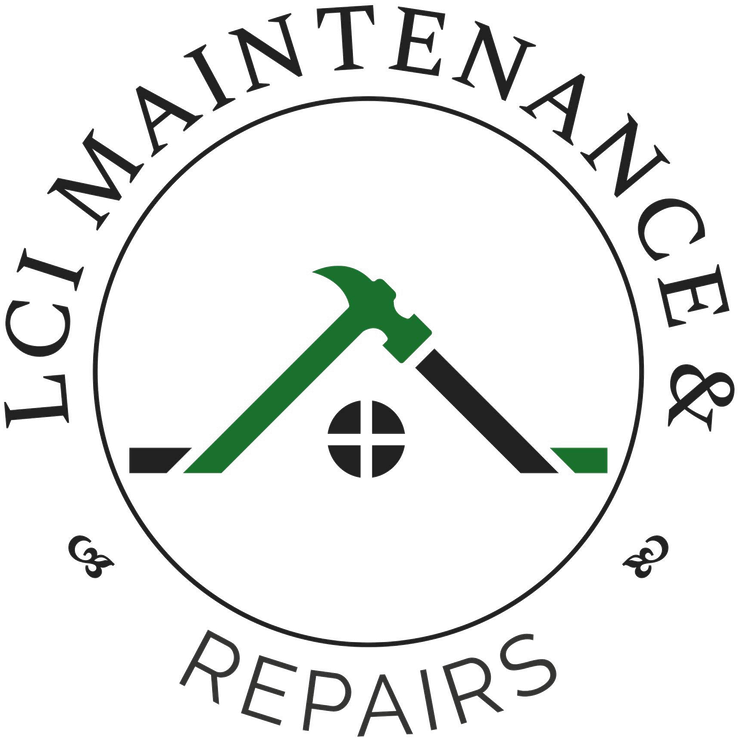 LCI Maintenance & Repairs logo with green and black roofline and wrench icon