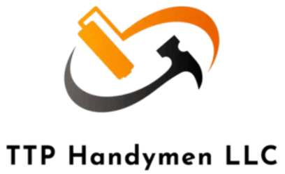TTP Handymen LLC logo with orange paint roller and black hammer forming a circular swoosh