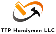 TTP Handymen LLC logo with orange paint roller and black hammer in a circular swoosh