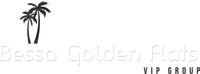Logotipo do Bessa Golden Palm VIP Group com palmeiras pretas e texto cinza claro sobre fundo branco.