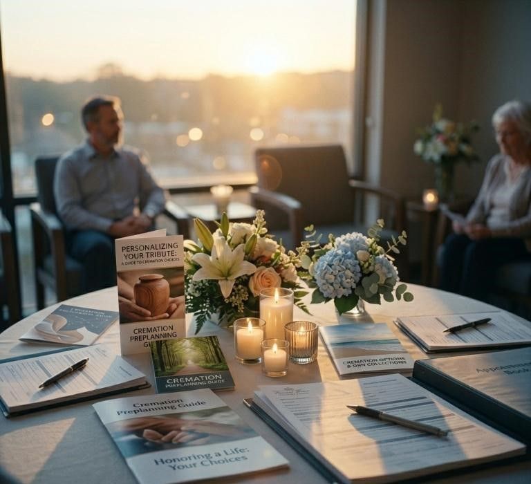 Family meeting room with cremation planning materials  cremation services Weatherford, TX