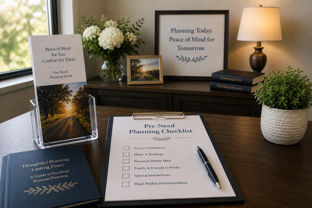 Pre-need planning checklist and resources from funeral homes in Willow Park, TX