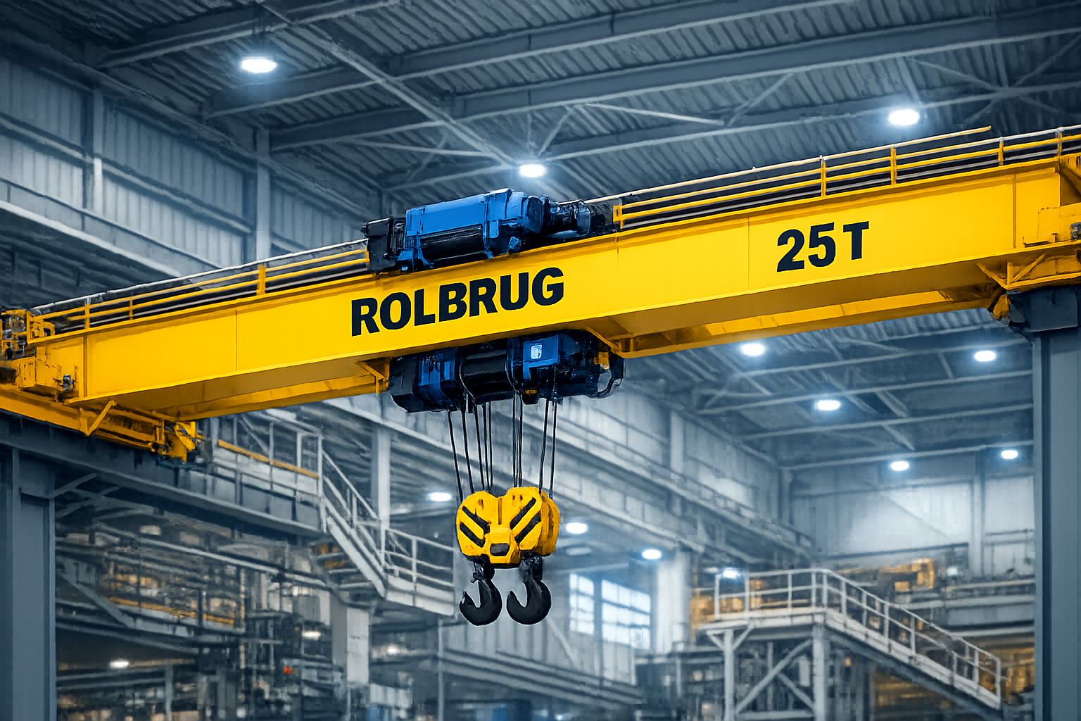 Rolbrug opleiding in productiehal voor veilig hijsen