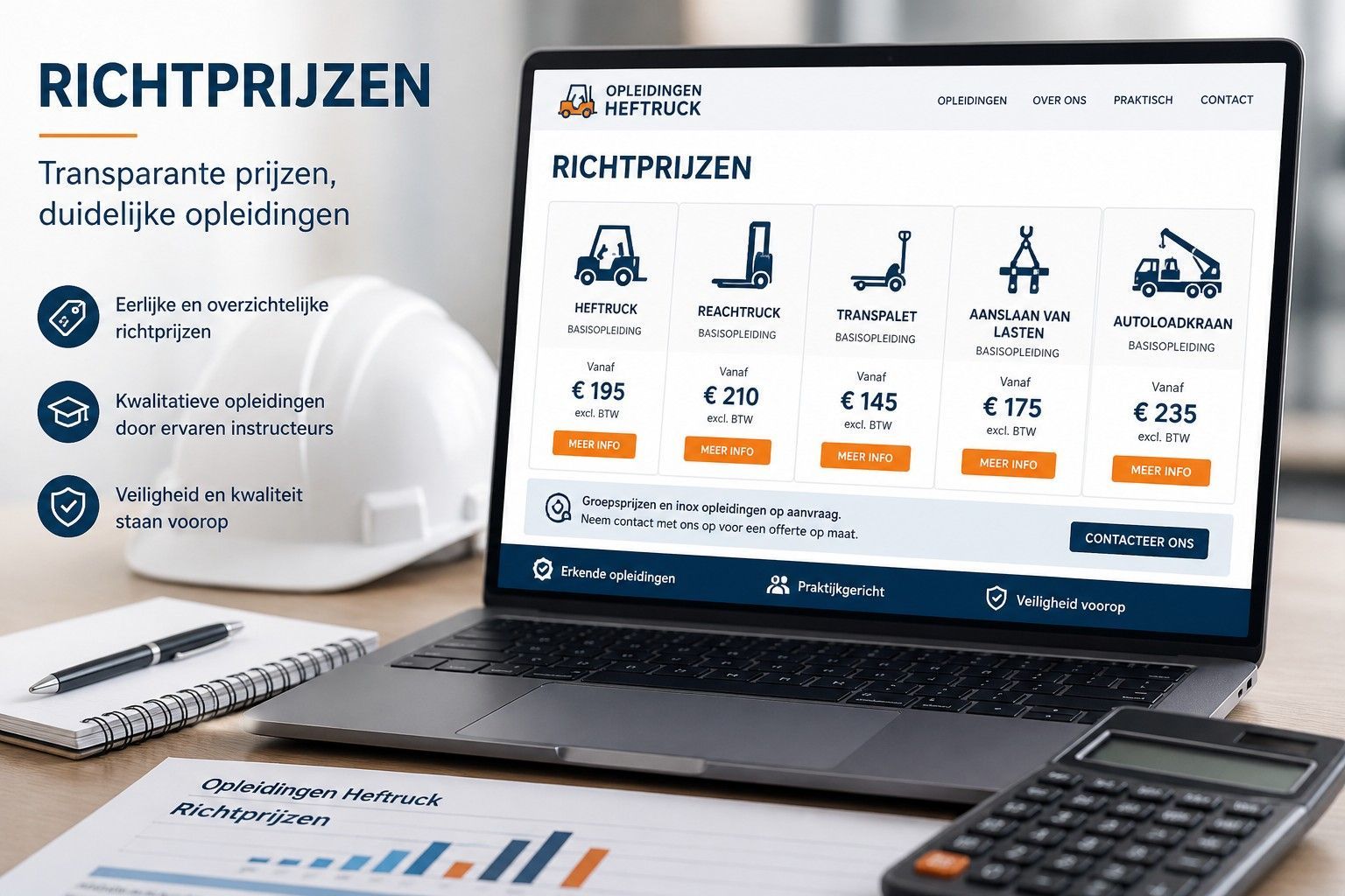Overzicht richtprijzen opleidingen met attest