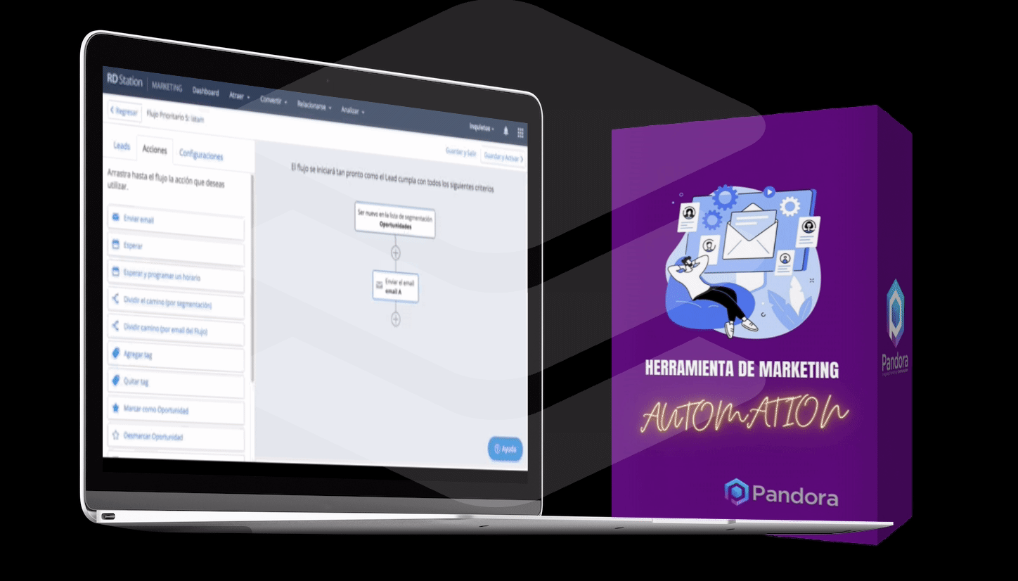 Una computadora portátil está al lado de una caja violeta.
