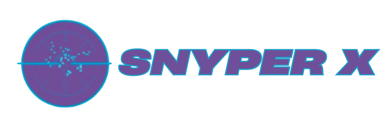 A purple and blue logo for snyper x