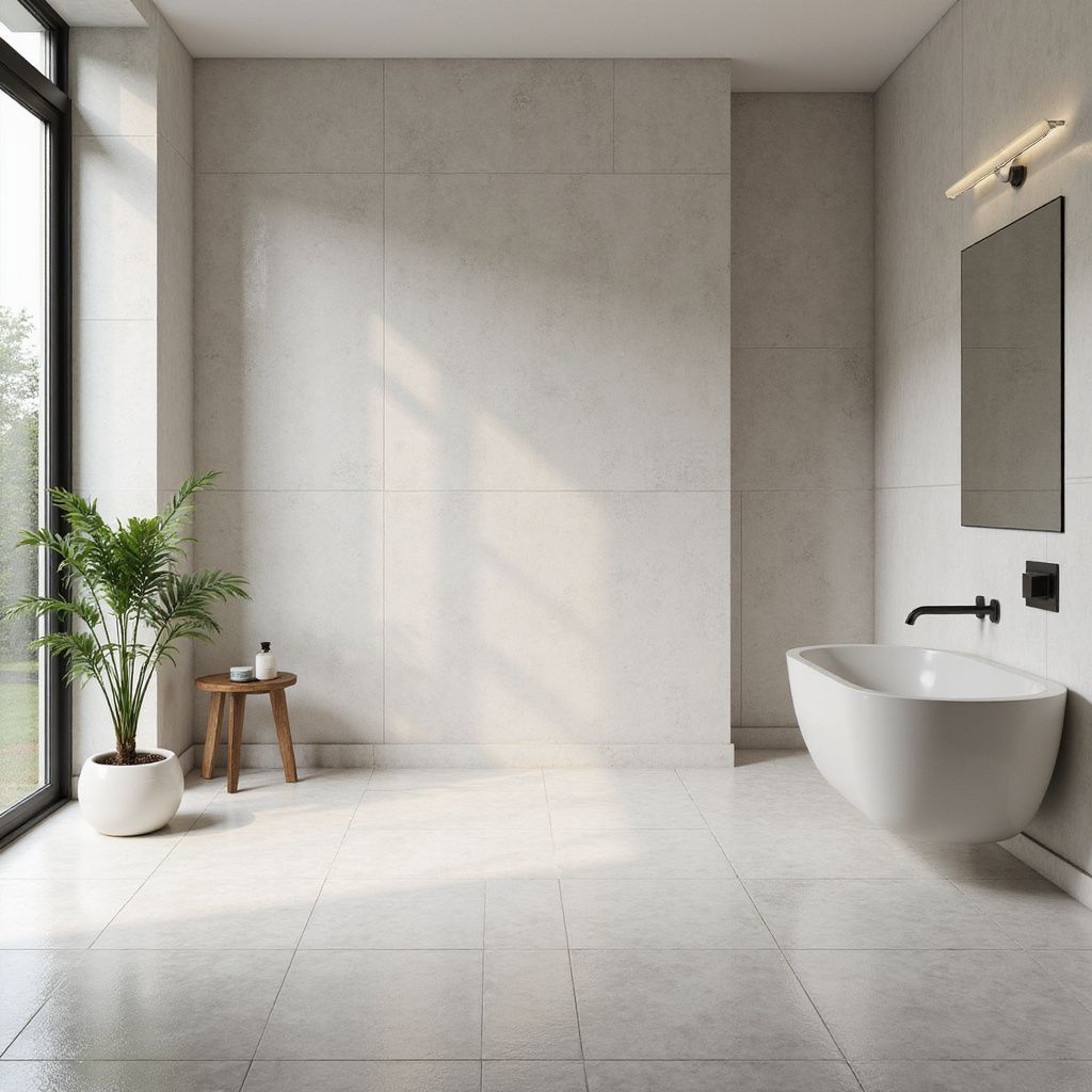 Modern bathroom with a white sink, mirror, and natural light.
