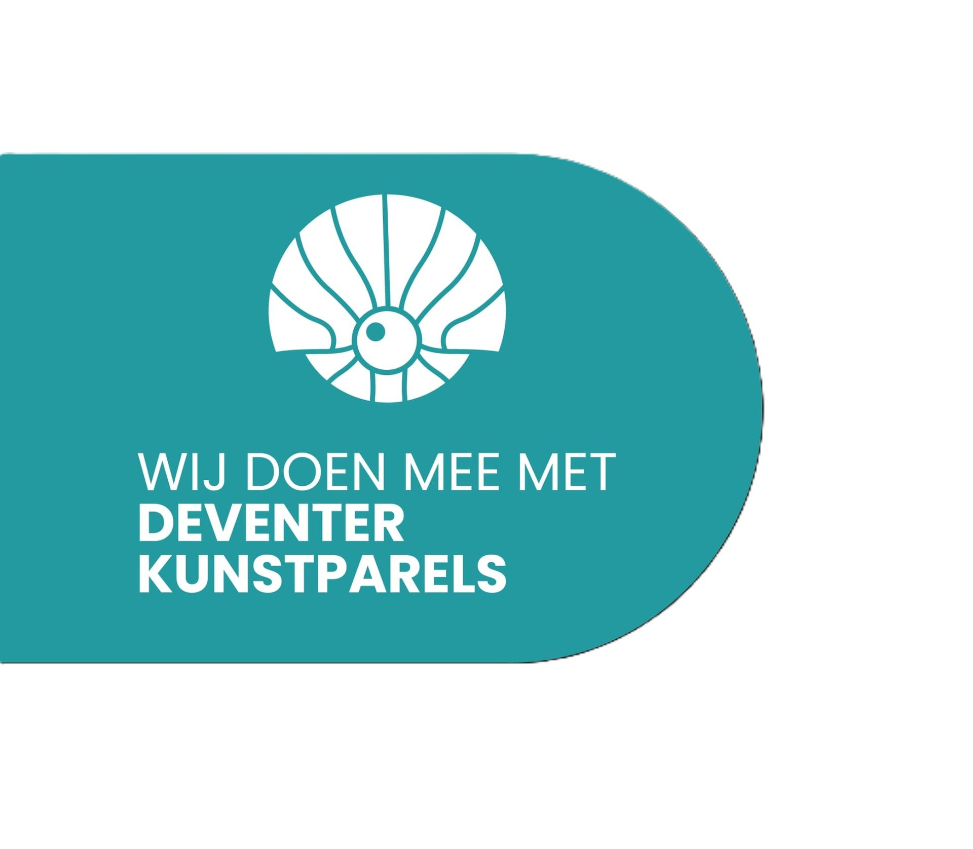 Teal banner with a white stylized shell icon and the text